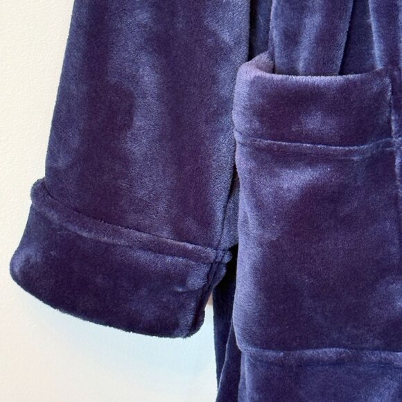 Soma Womens Plush Short Robe L / XL Blue W/Belt & Pockets EUC - Picture 5 of 16